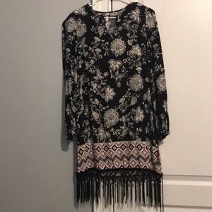 Black Dress with Tassels